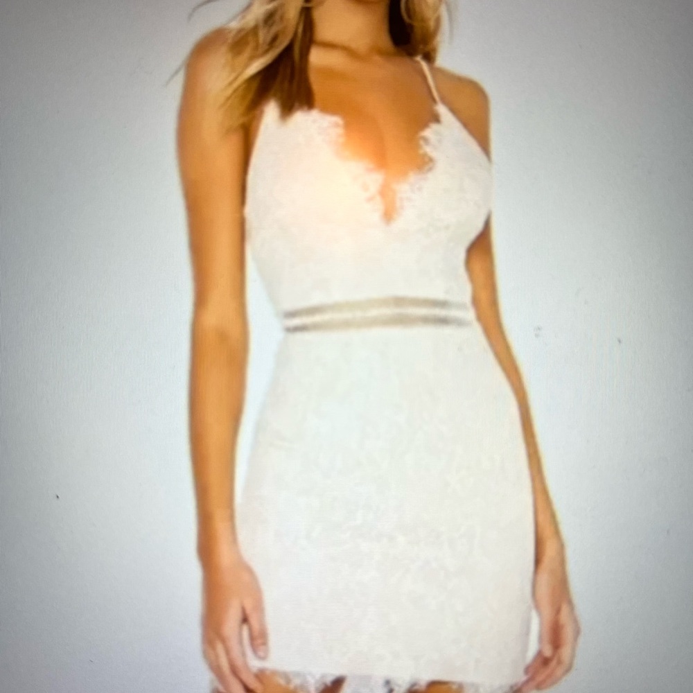 Superdown White Lace Mini Dress